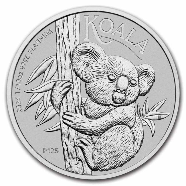 Australia. 2024 1/10 oz $15 AUD Australian Platinum Koala Coin BU #1.0