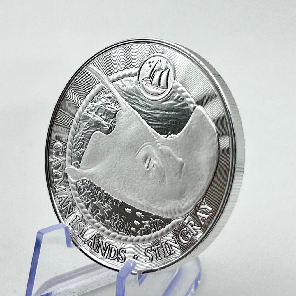 Kaaimaneilanden (Brits overzees gebied). 1 Dollar 2025 Stingray – 1 oz Silver Coin (.9999) BU (Zonder minimumprijs) #1.0
