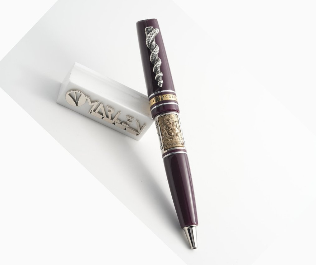Marlen - Ippocrate Bordeaux (dedicata al mondo della medicina) - Special edition in Resina e Argento - Penna a sfera #1.0