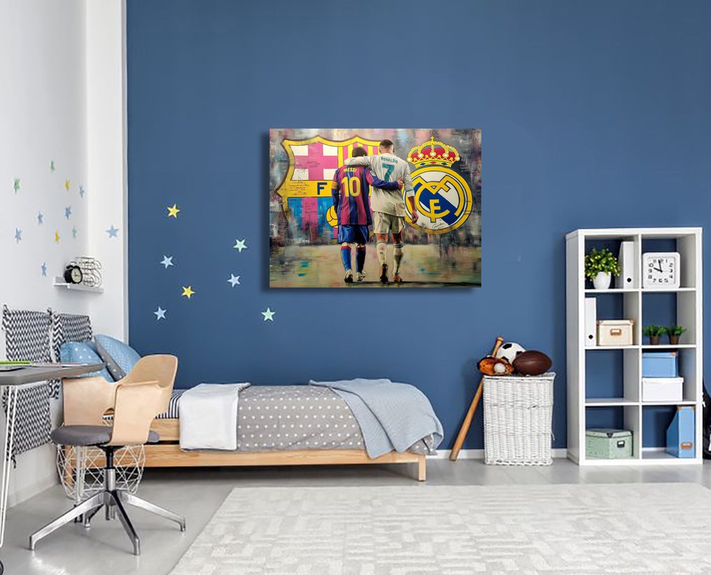Canvas Fit - Alberto Ricardo - Respeto Inmortal. Messi, Cristiano Ronaldo #1.0