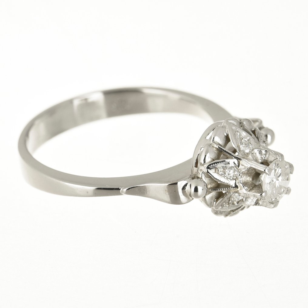 Gyűrű - 18 kt. Fehér arany Gyémánt (Természetes) #4.3