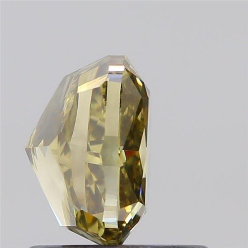 1 pcs Διαμάντι  (Φυσικού χρώματος)  - 1.09 ct - Κούσιον - Fancy dark Πρασινωπό, Καφέ Κίτρινο - VS2 - Gemological Institute of America (GIA) #2.1