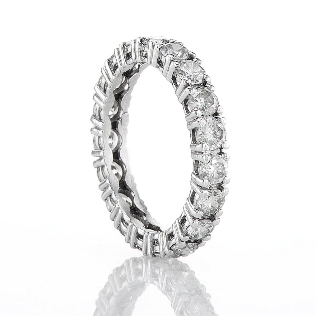 沒有保留價 - 戒指 - 14 克拉 白金 - 2.36ct. tw. 鉆石 (天然) - D-G COLOR VS-SI #1.0