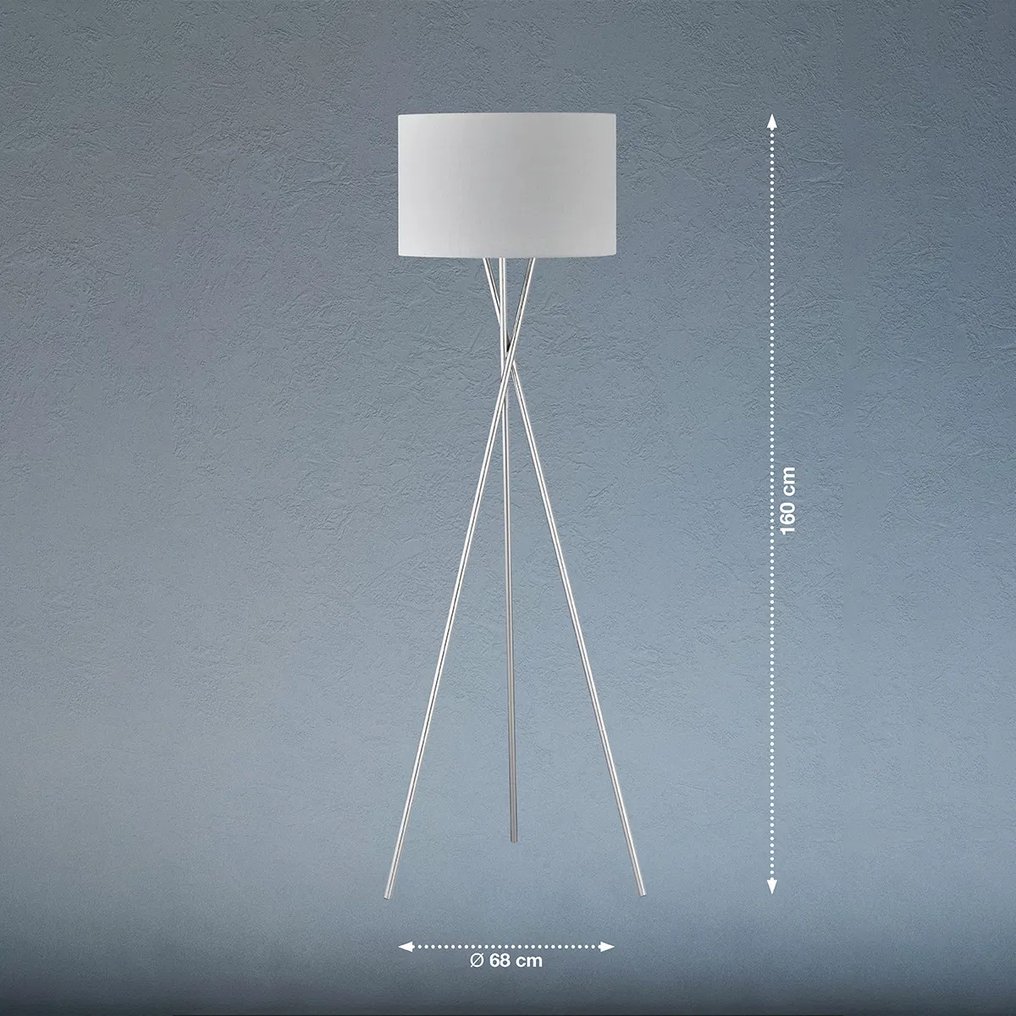 Fischer & Honsel - Gulvlampe - Fischer & Honsel Pina gulvlampe - lys grå - Metall, Lin #4.3