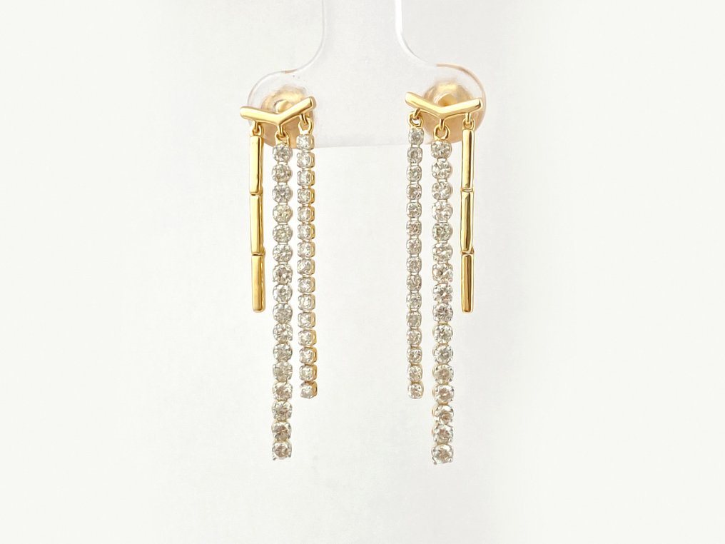 耳环 - 18K包金 黄金 - 1.24ct. tw. 钻石 (天然) #1.0