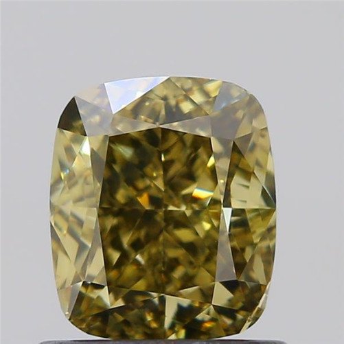 1 pcs Διαμάντι  (Φυσικού χρώματος)  - 1.09 ct - Κούσιον - Fancy dark Πρασινωπό, Καφέ Κίτρινο - VS2 - Gemological Institute of America (GIA) #1.0