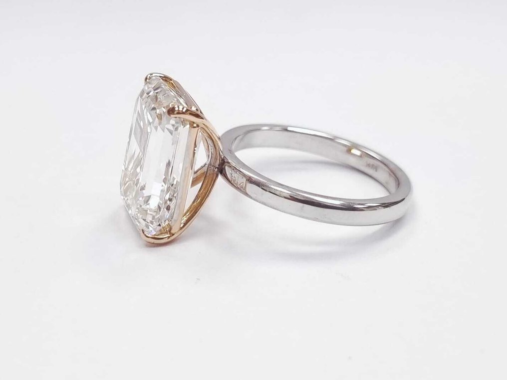 訂婚戒指 - 18 克拉 玫瑰金, 白金 -  9.07ct. tw. 鉆石 (實驗室培育) #2.1