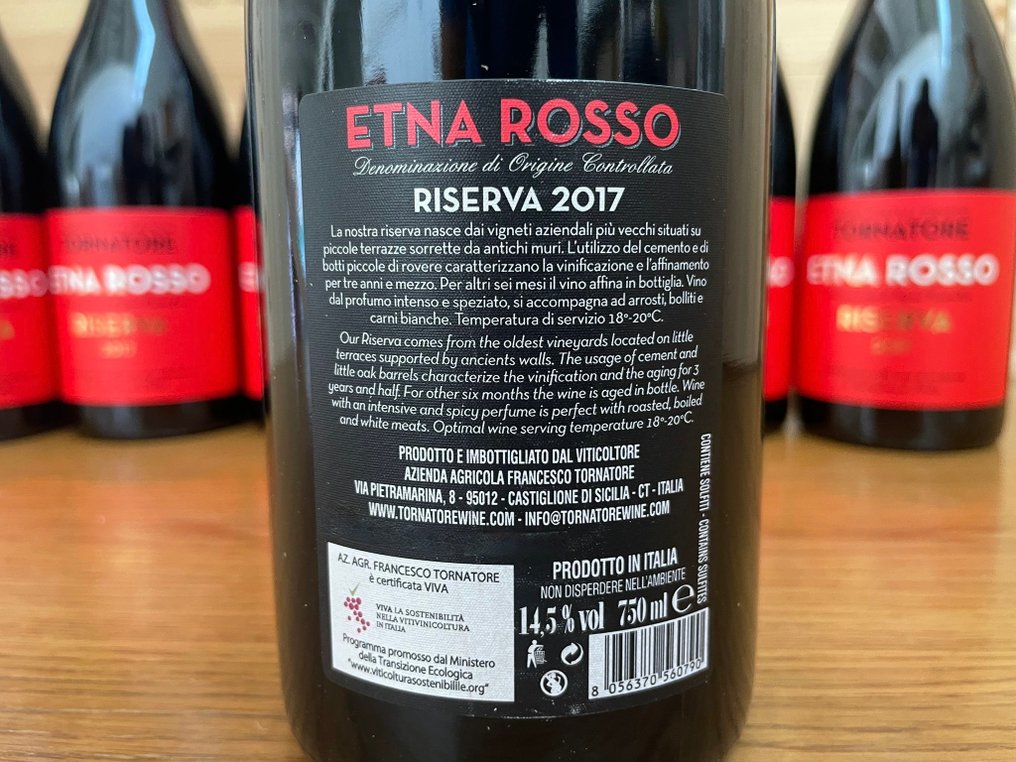 2017 Tornatore Etna Rosso Riserva - Sicily DOC - 6 Bottles (0.75L) #2.1