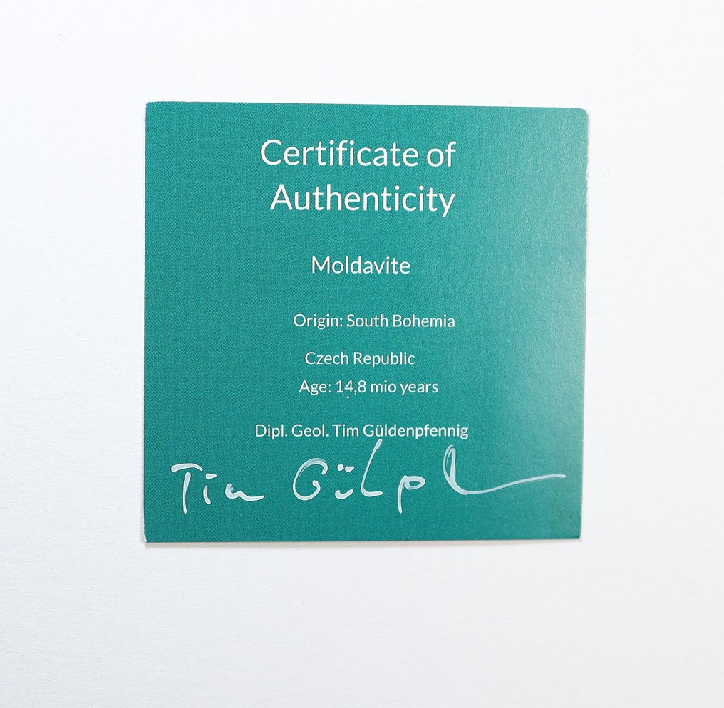 2 fermagli per orecchie in Moldavite / grezzi / nuovi 925. Argento Sterling - 1.26 g - (2) #4.3