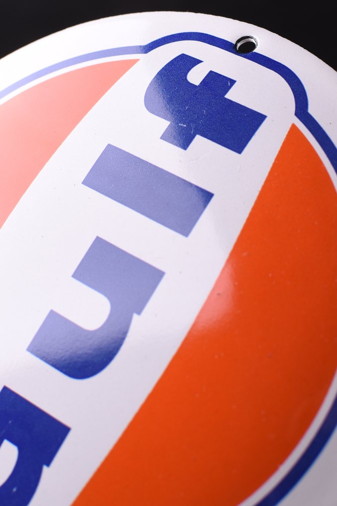 Sign - Gulf - Gulf logo mod. 1964-2019; enamel sign; mancave wall deco #4.3