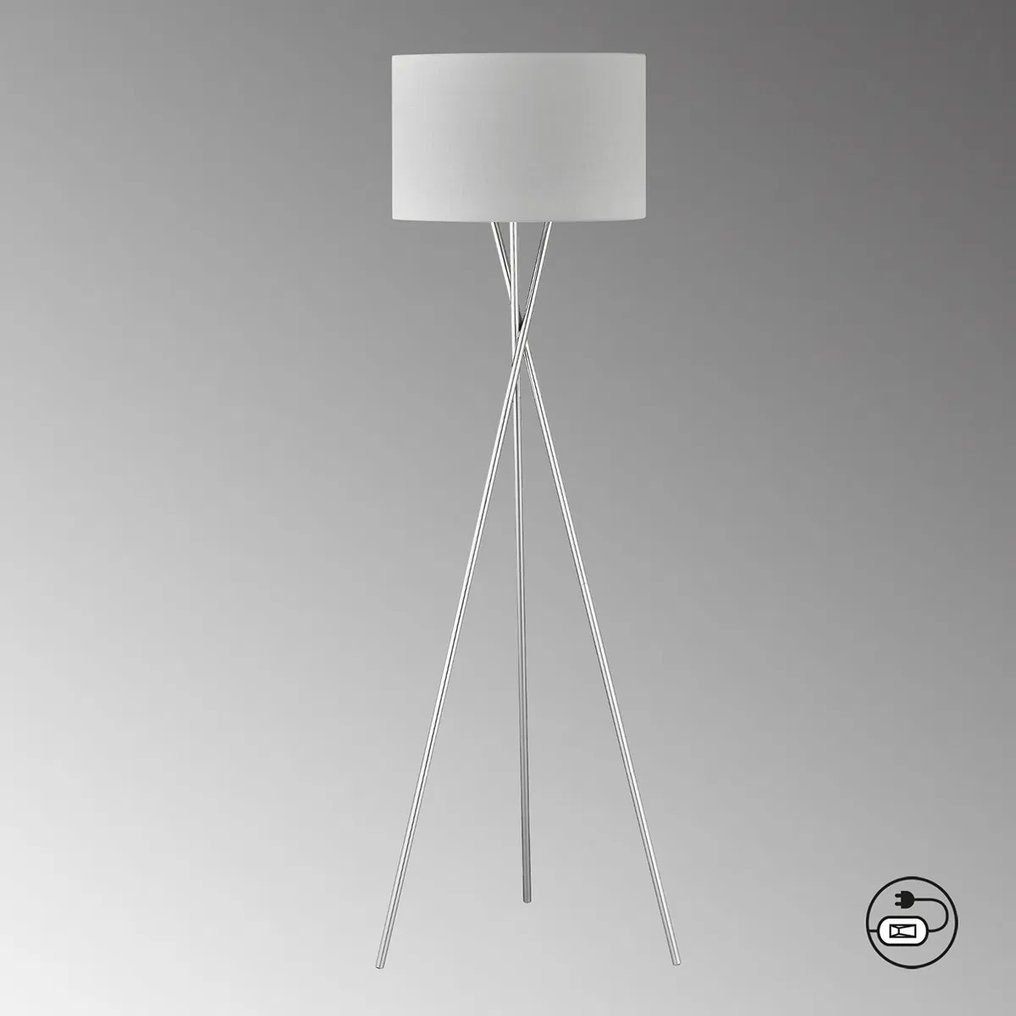 Fischer & Honsel - Gulvlampe - Fischer & Honsel Pina gulvlampe - lys grå - Metall, Lin #2.1