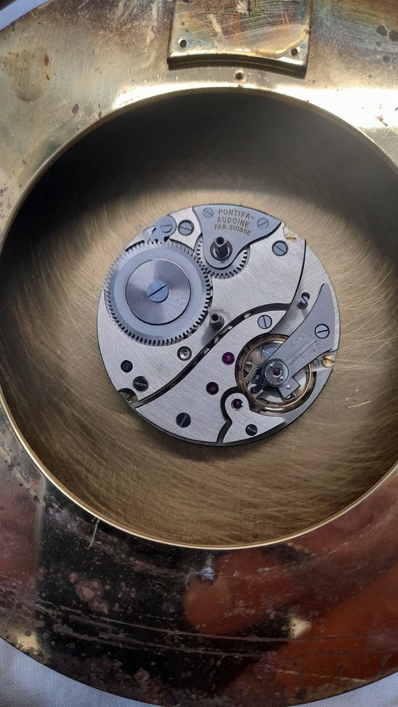 掛鐘 - Attribué à Hermès -  藝術裝飾 黃銅, 木 - 1930-1940 - 舵鐘 #4.3