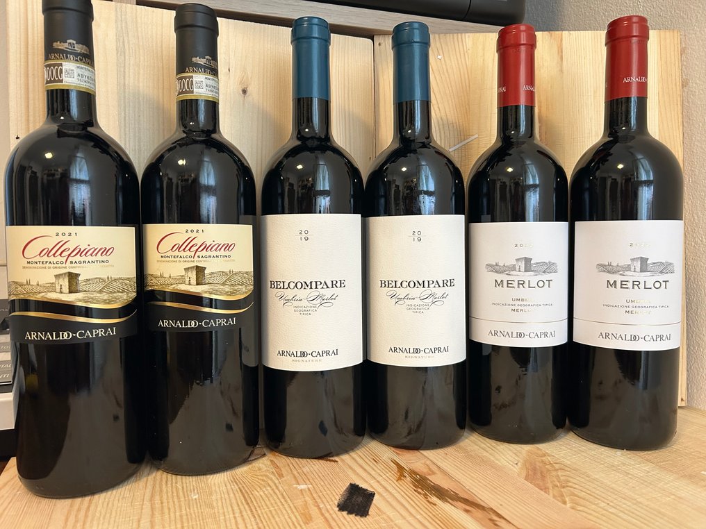 , 2019 x2 Belcompare, 2021 x2 Collepiano Sagrantino & 2022 x2 Merlot, Arnaldo Caprai - Umbria - 6 Bottles (0.75L) #1.0