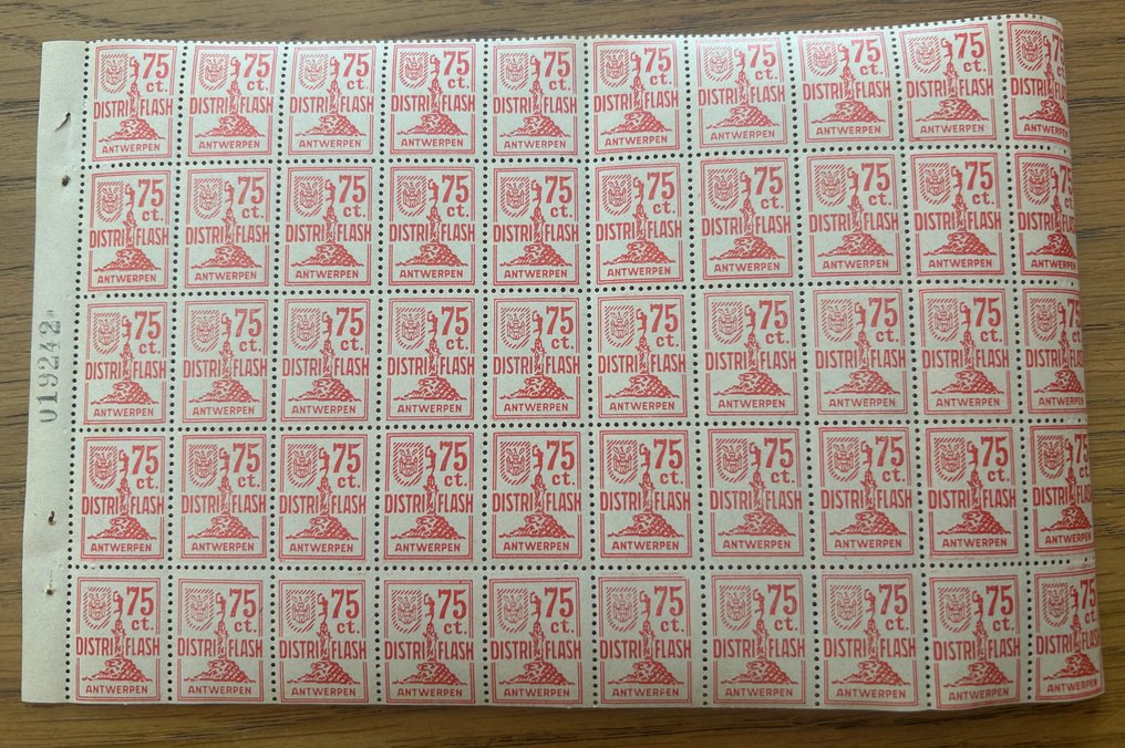 Belgien 1969 - Privé-Post Antwerpen 'Distri-Flash' in vollständigem Bogen zu 50 mit Blattrand. #2.1