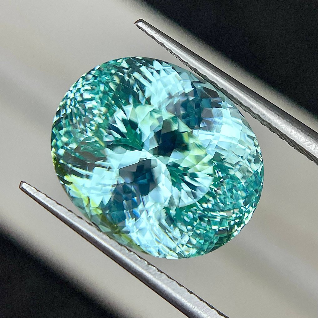 1 pcs  蓝色 帕拉伊巴碧玺  - 18.10 ct - 美国宝石研究院（GIA） - 霓虹蓝 Paraiba #1.0