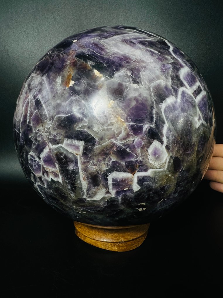 巨型人字纹紫水晶水晶球 Ø 210mm 中心件- 11280 g - (1) #2.1