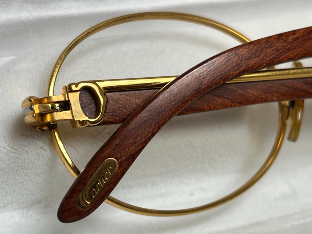 Cartier - 'Giverny' 53-22 Gold-Wood - Solbriller #3.2