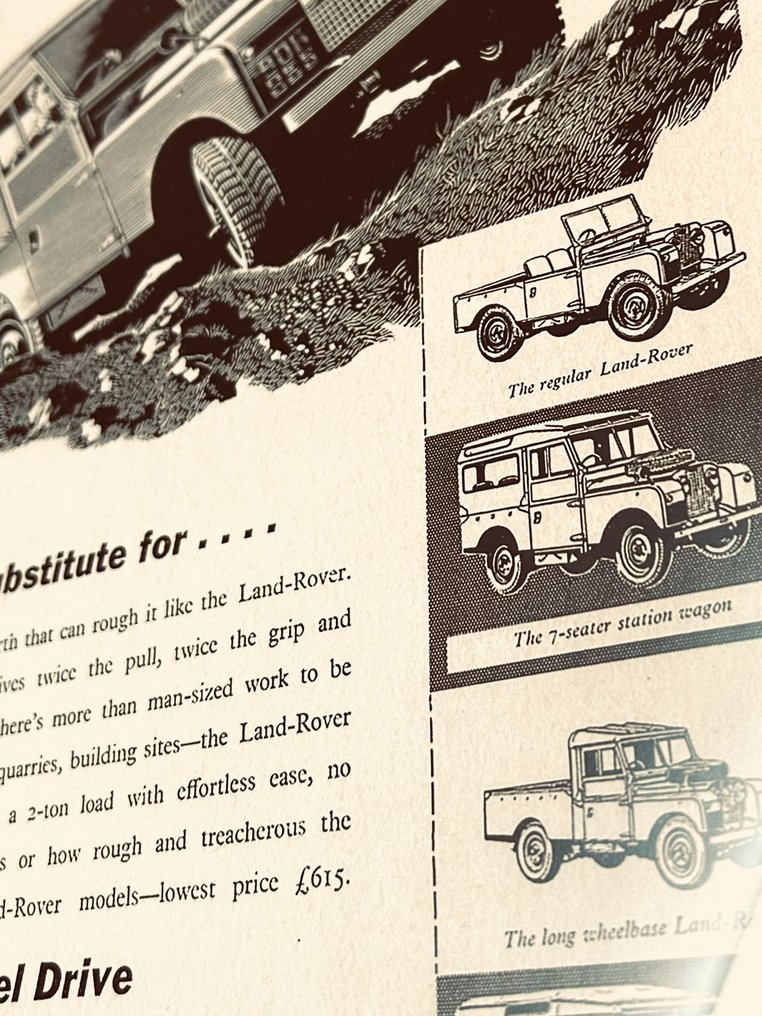 unknown - Land Rover 1956 vintage advertising poster - Land Rover 1956 ...