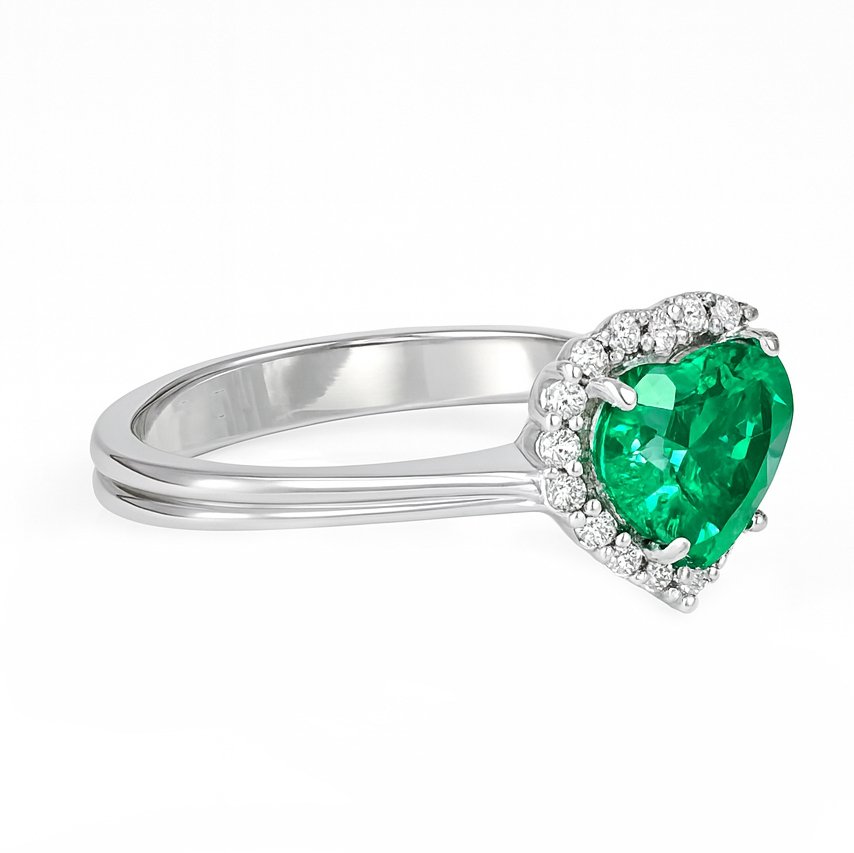 戒指 - 18K包金 白金 -  1.95ct. tw. 祖母绿 - 钻石 #1.0