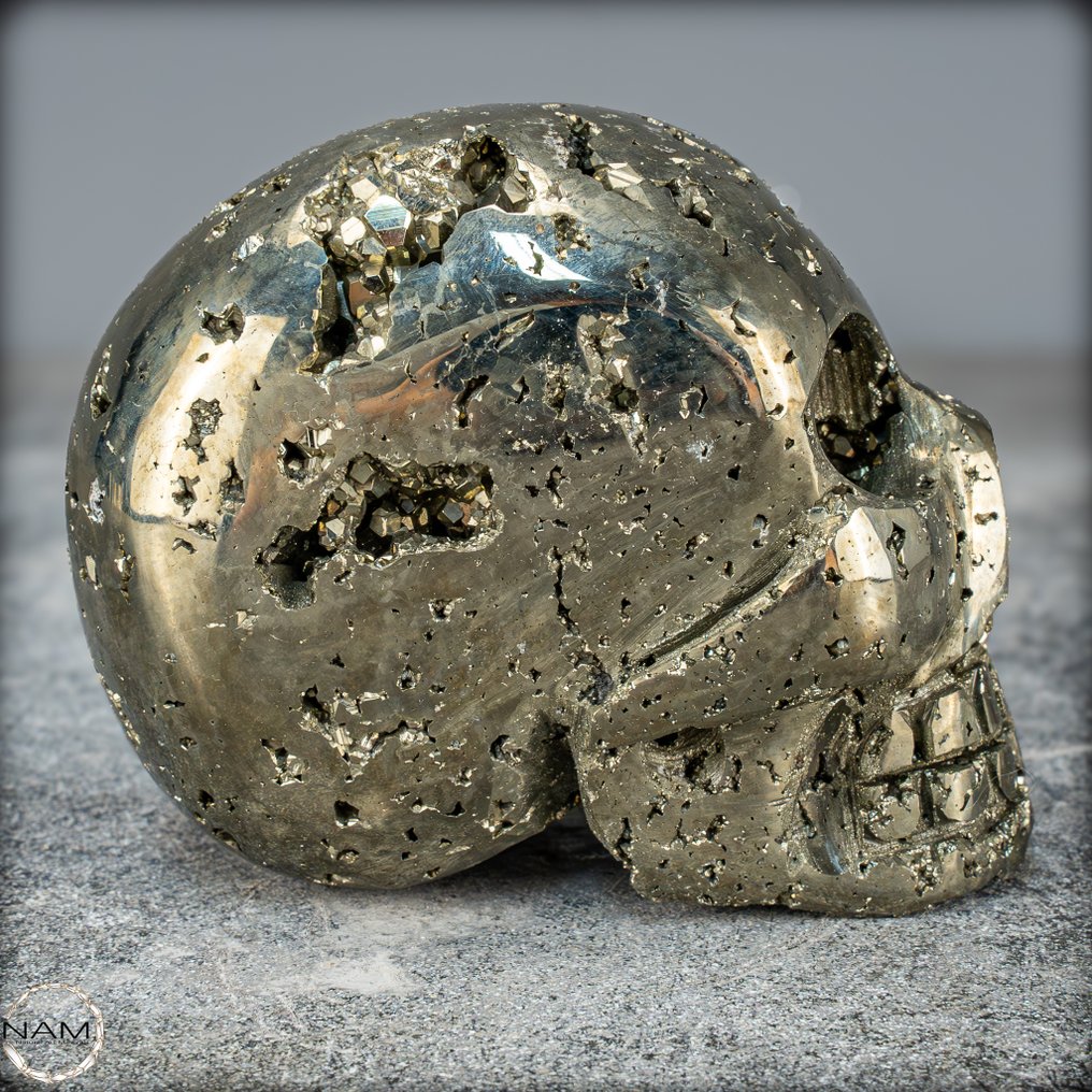 自然的黄铁矿骷髅头 最高品质- 1014.55 g #4.3