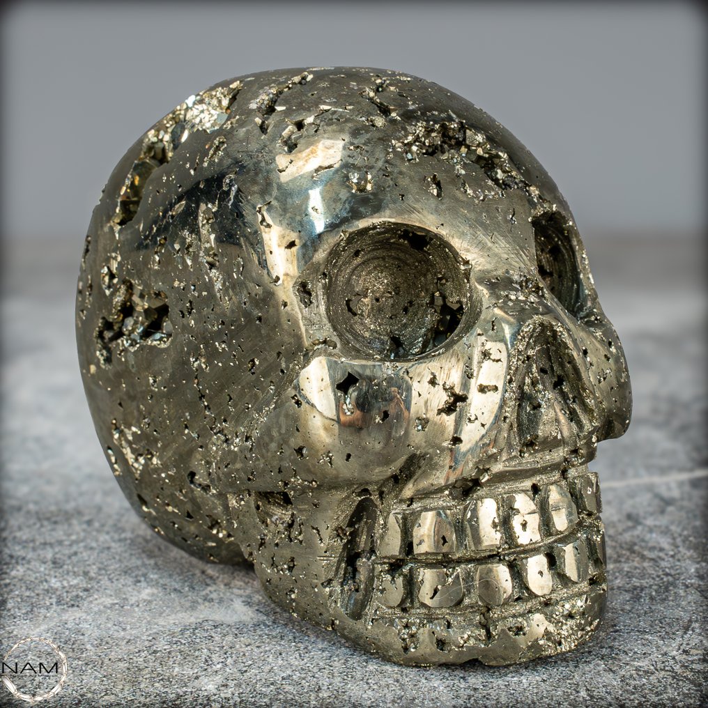 自然的黄铁矿骷髅头 最高品质- 1014.55 g #1.0