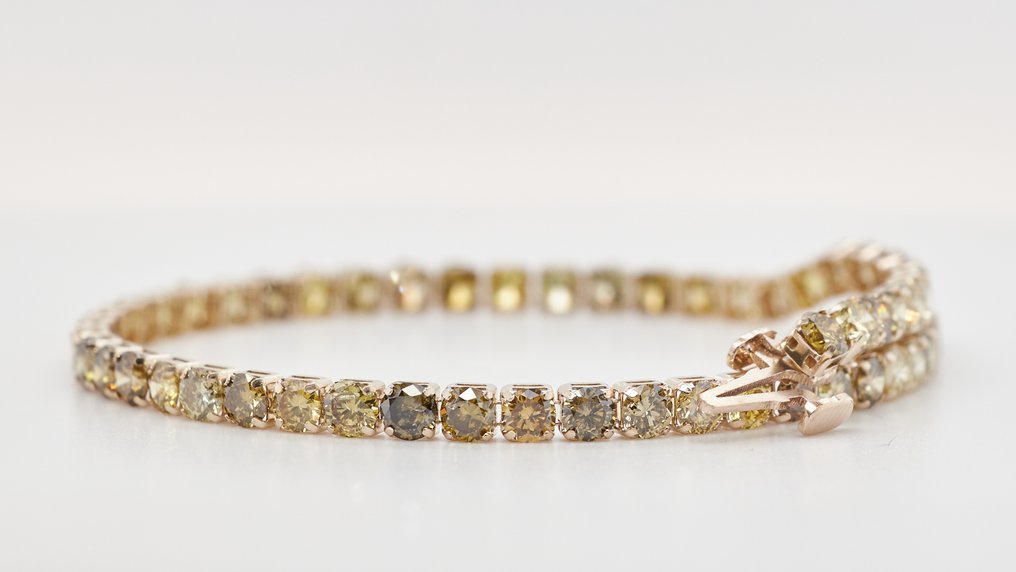 没有保留价 - 手镯 - 18K包金 黄金 -  5.60ct. tw. 钻石 (天然色彩的) #4.3