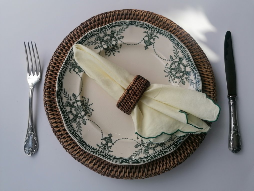 Flamant - Piatto piano (12) - Togo - Rattan - Sottobicchieri #4.3