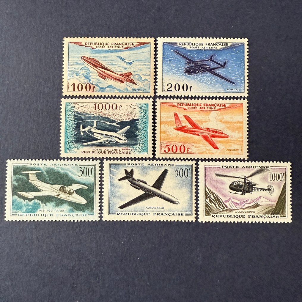 França - Poste Aérea Y&T 30/33 e 35/37 'Protótipos' novos ** sem dobradiças #1.0