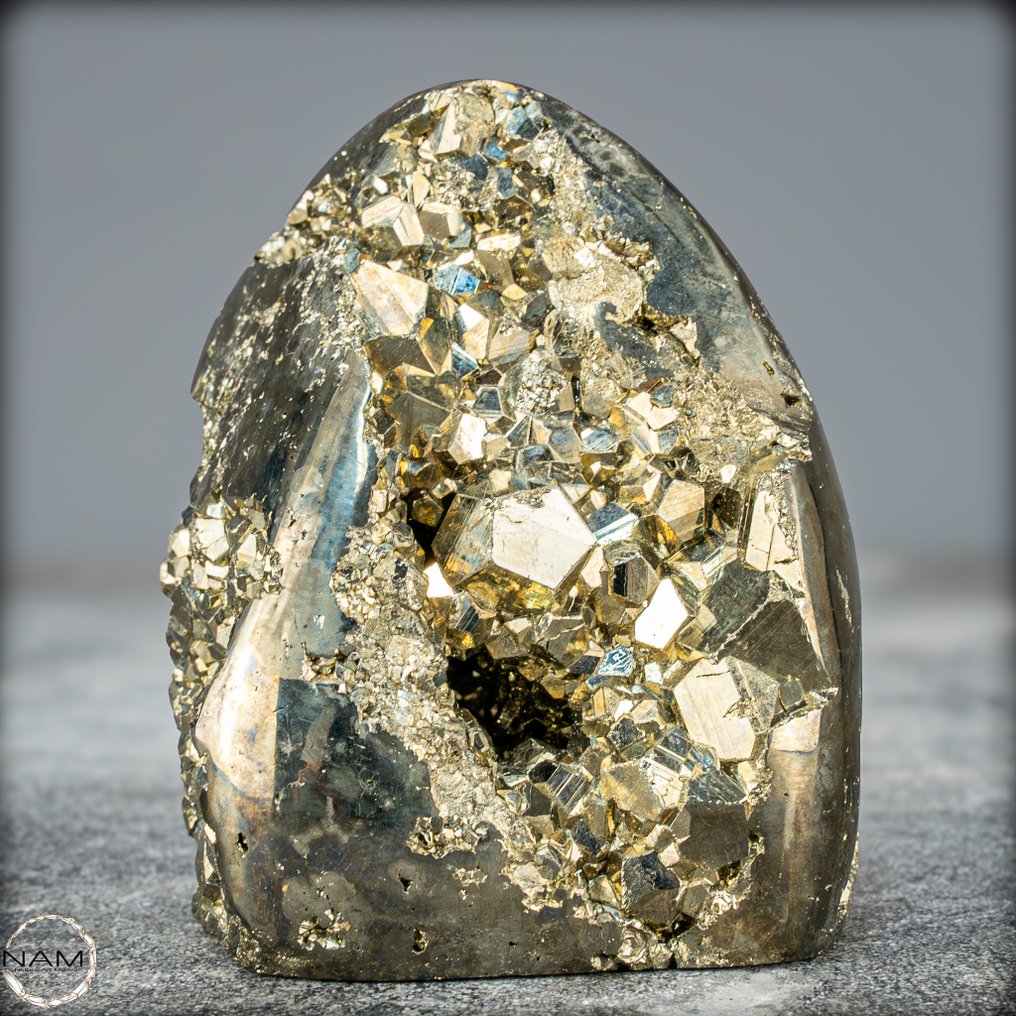 顶级品质自由形黄铁矿 半磨光- 466.61 g #4.3