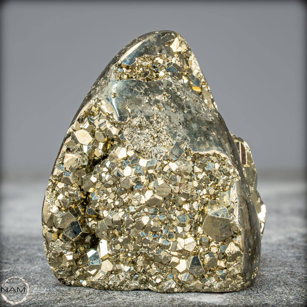 顶级品质自由形黄铁矿 半磨光- 466.61 g #1.0