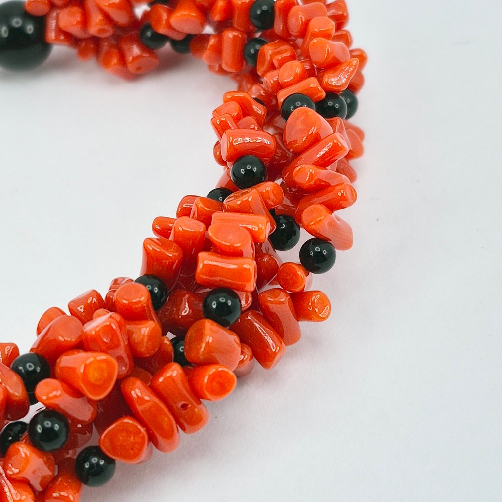 Κοράλλι αίματος - Ασημί - Βραχιόλι - CORALLO MEDITERRANEO #1.0