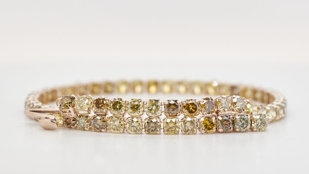 没有保留价 - 手镯 - 18K包金 黄金 -  5.60ct. tw. 钻石 (天然色彩的) #3.2