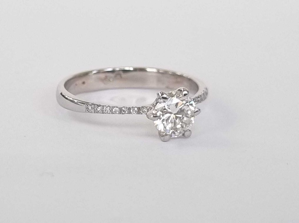 訂婚戒指 - 14 克拉 白金 -  0.74ct. tw. 鉆石 (天然) - 鉆石 #1.0