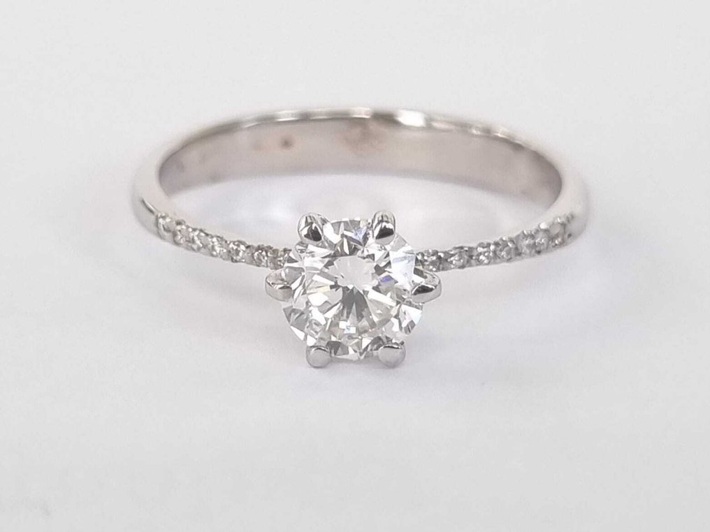 訂婚戒指 - 14 克拉 白金 -  0.74ct. tw. 鉆石 (天然) - 鉆石 #4.3