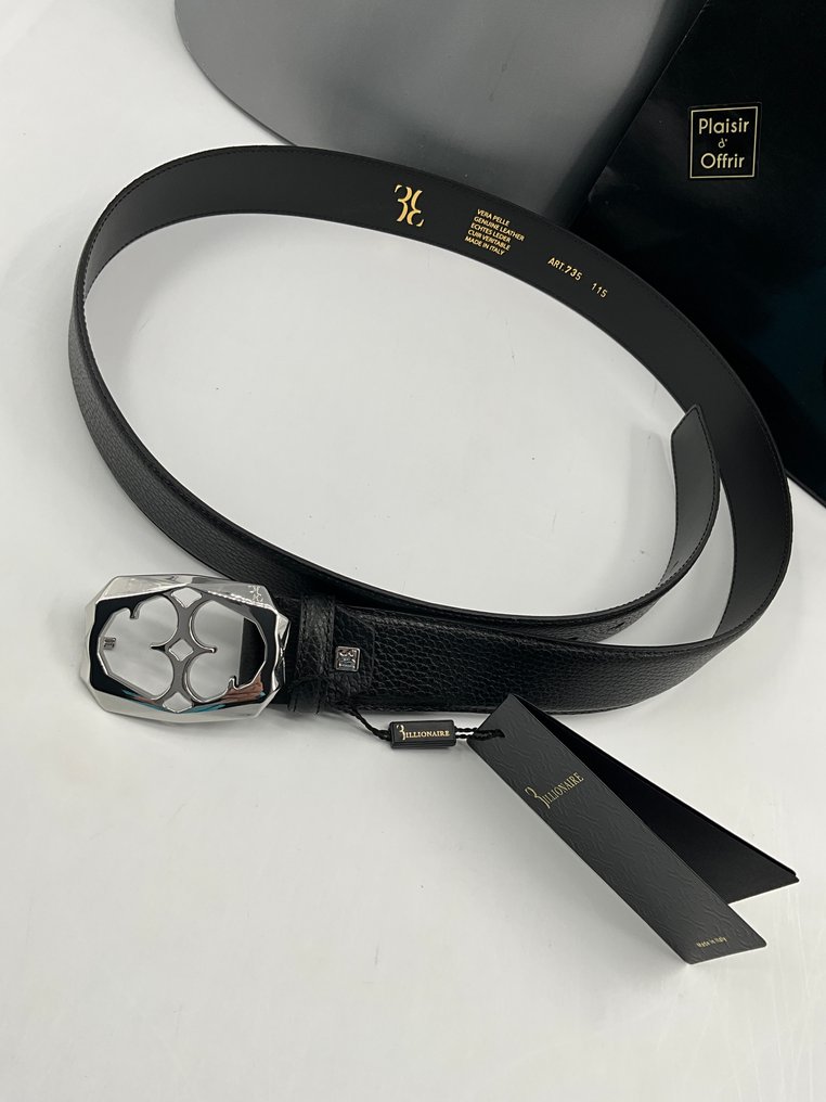 Billionaire Couture - Cuir NoirB - Ζώνη #1.0