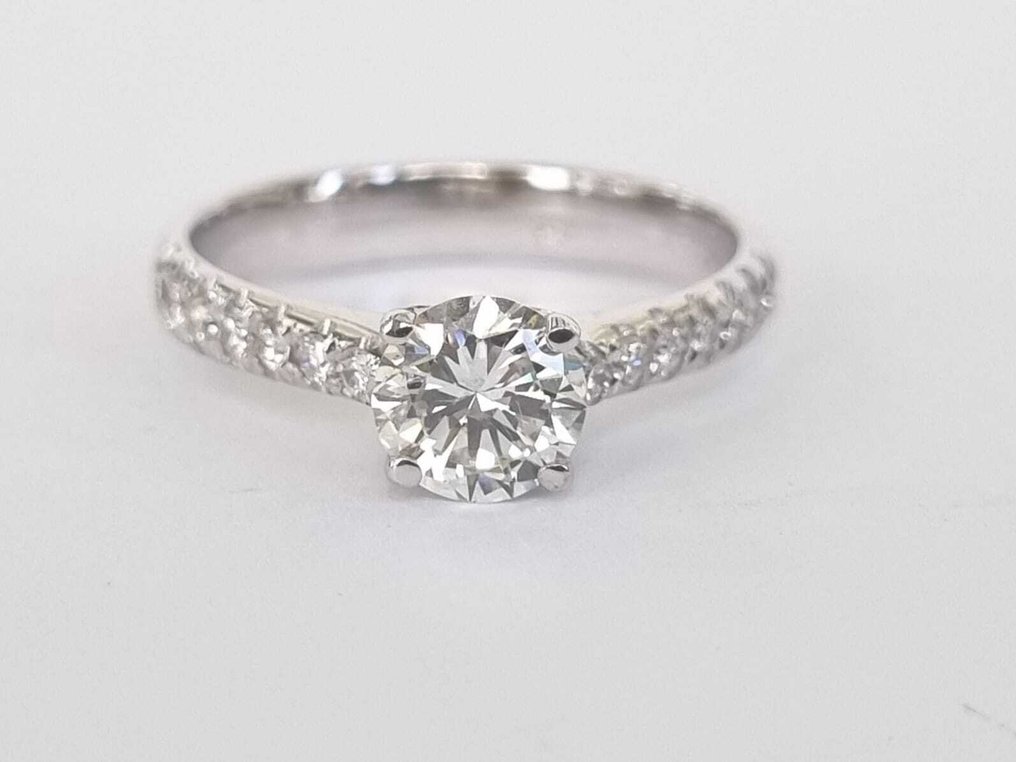 订婚戒指 - 14K包金 白金 - 0.97ct. tw. 钻石 (天然) - 钻石 #3.2