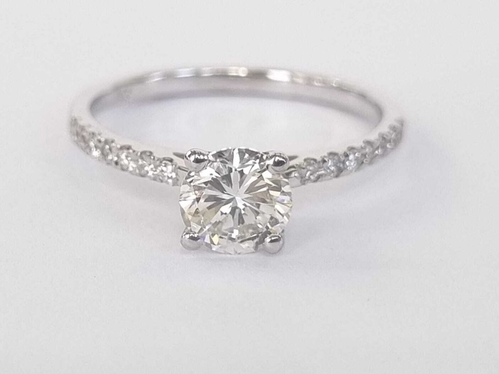 Δαχτυλίδι αρραβώνων - 14 καράτια Λευκός χρυσός - 0.82ct. tw. Διαμάντι (Φυσικό) - Διαμάντι #1.0