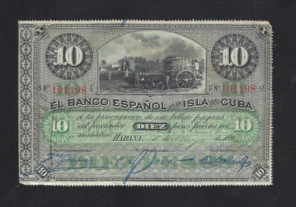 西班牙殖民地. - 10 Pesos 1896 - Pick 49b  (没有保留价) #1.0