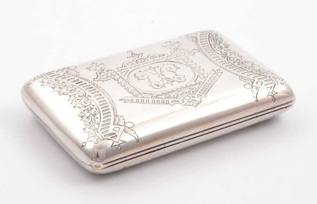 Astuccio per sigarette - .875 (84 Zolotniki) argento - sigaro in stile russo #2.1