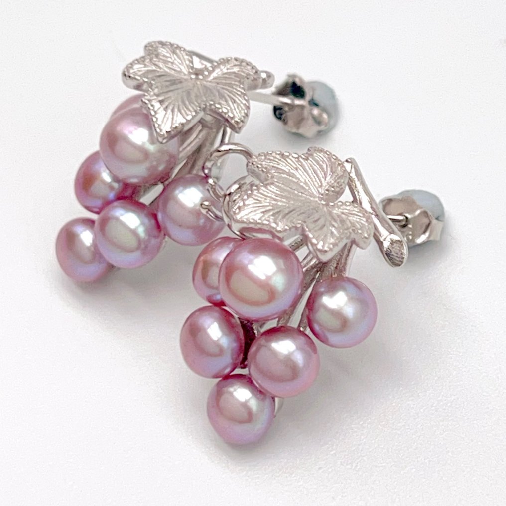 Senza prezzo di riserva - Orecchini Argento Perla - Grape Design #4.3