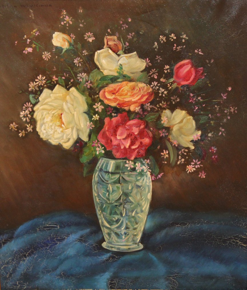 Esteban Wenceslao Viciana (1871-1961) - Bodegón de rosas #1.0