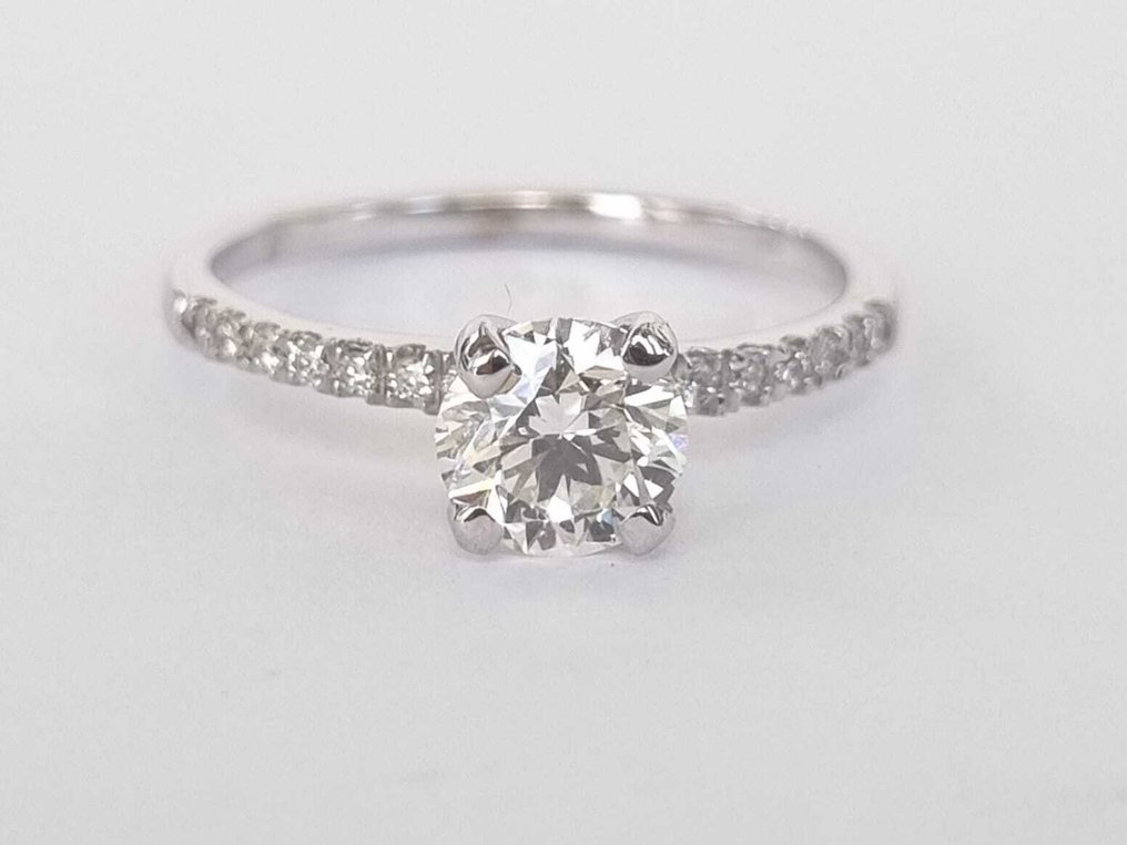 Δαχτυλίδι αρραβώνων - 14 καράτια Λευκός χρυσός -  0.81ct. tw. Διαμάντι (Φυσικό) - Διαμάντι #1.0