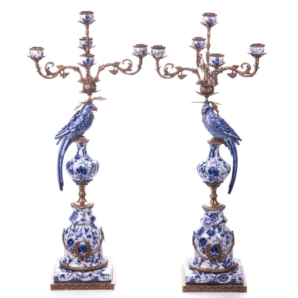 烛台 (2) - 瓷, 黄铜色 - 85 厘米！ #2.1