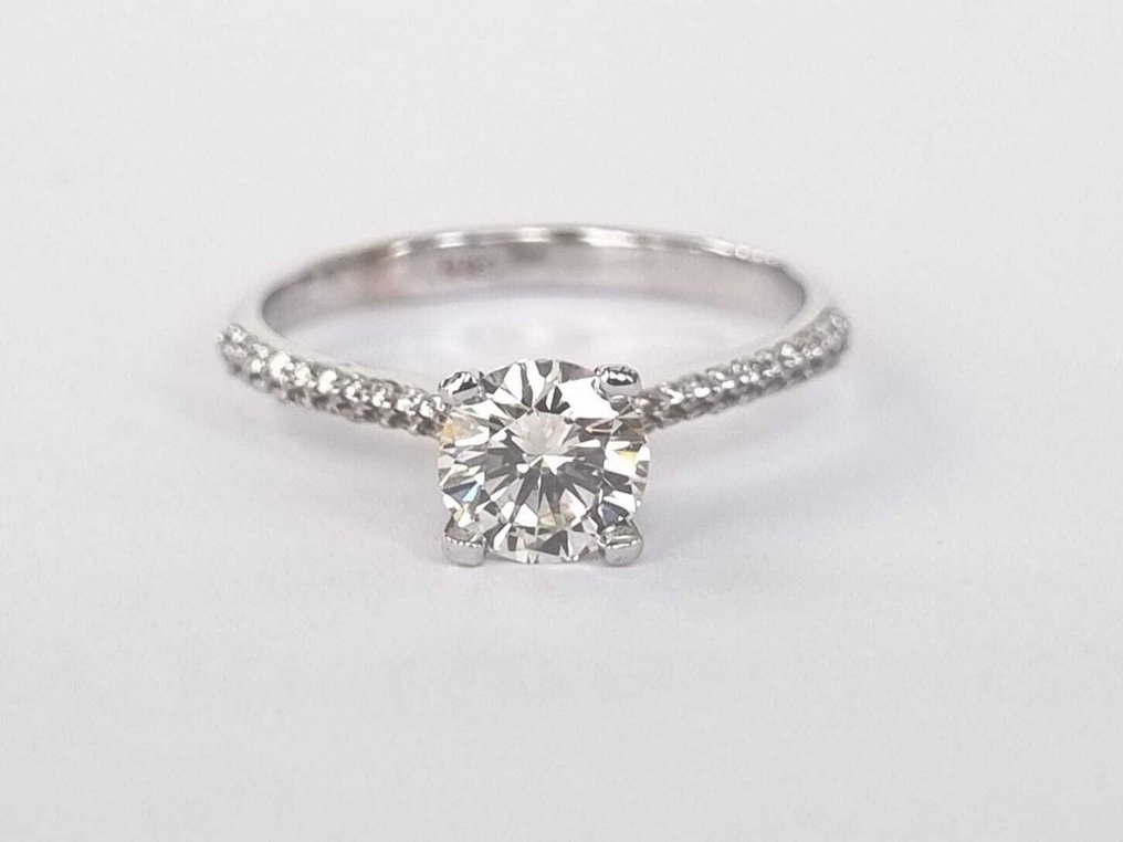 订婚戒指 - 18K包金 白金 -  0.81ct. tw. 钻石 (天然) - 钻石 #4.3