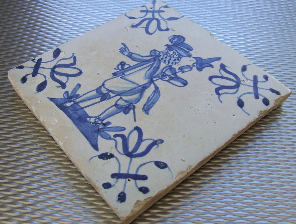  Tile - Tile with Spanish Soldier - 1600-1650  #2.1