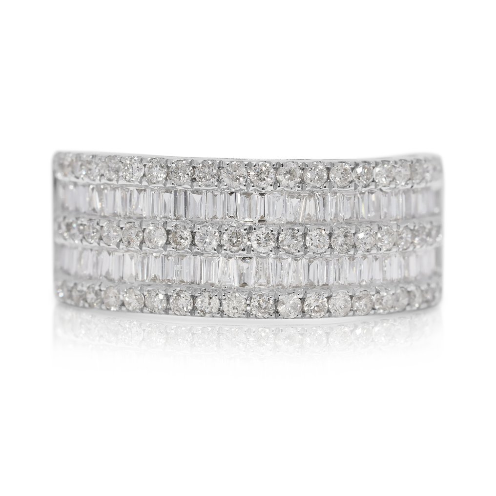 戒指 - 18K包金 白金 -  0.84ct. tw. 钻石 (天然)  - 钻石 #1.0