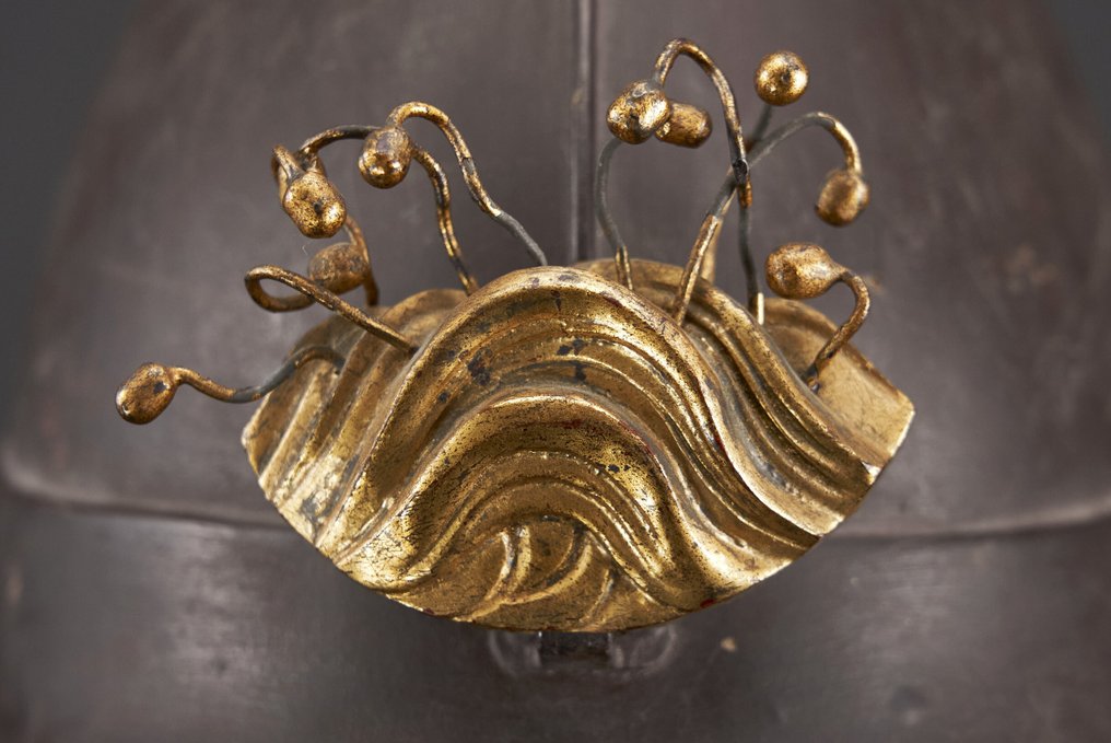 Kabuto - 日本 - 武士盔甲头盔——桃成兜，配半脸面罩韩宝，带喉部护具 江戶時代（1600-1868） #2.1