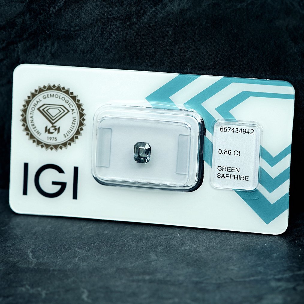 1 pcs  绿色 蓝宝石  - 0.86 ct - 国际宝石研究院（IGI） #4.3