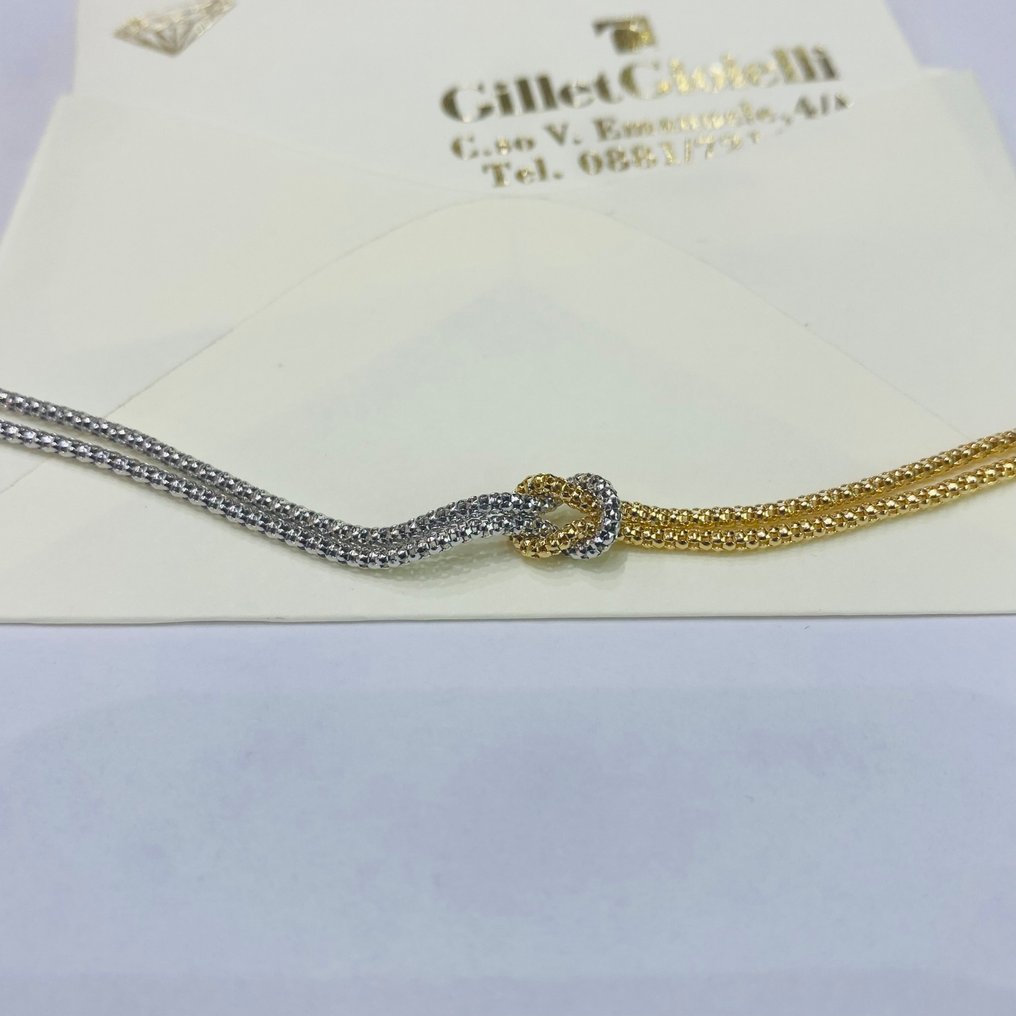 Bracelet - 18 carats Or jaune, Or blanc - Bracelet nœud / Nodo #4.3