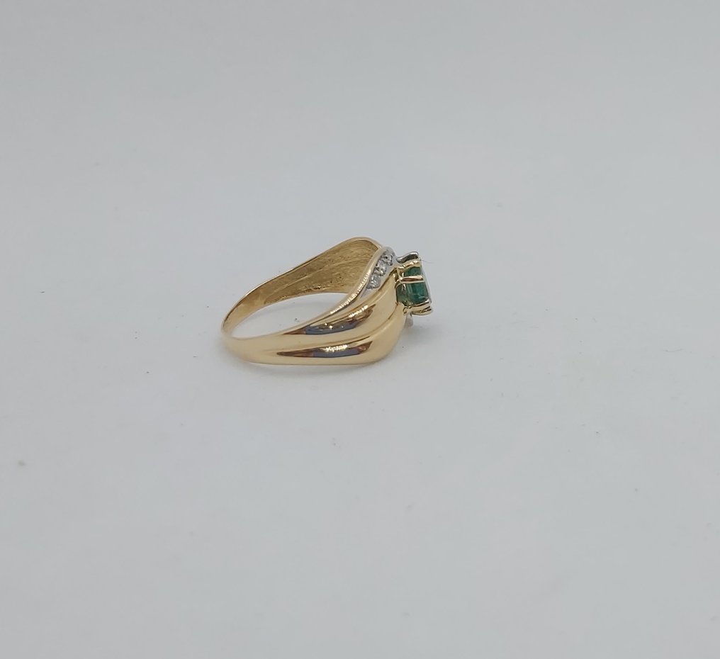 Ring - 18 karaat Geel goud - 0.49ct. tw. Smaragd - Diamant #4.3